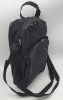 Torba męska 27 x 36 z dwoma zamkami materiał czarna