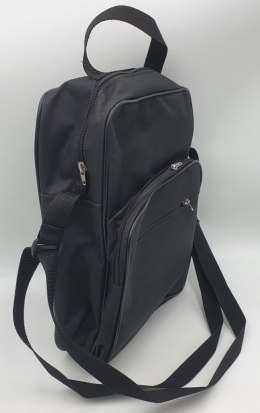 Torba męska 27 x 36 z dwoma zamkami materiał czarna