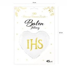 Balon foliowy serce IHS biało-złoty 45cm 127575