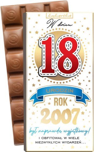 Czekolada Urodziny 18 (osiemnastka, cyfry, roczniki) 422