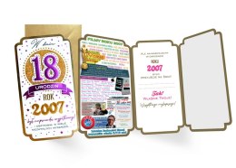 Karnet Urodziny 18 (cyfry, roczniki) 2025 PM-390