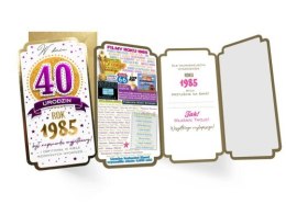 Karnet Urodziny 40 (cyfry, roczniki) 2025 PM-393