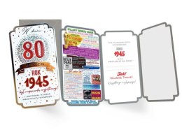 Karnet Urodziny 80 (cyfry, roczniki) 2025 PM-397