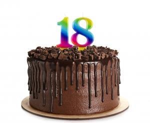 Świeczka B&C cyferka 1 Galaxy 8,0 cm tęczowa