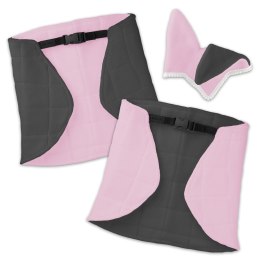 Derka dwustronna i nauszniki Skippi dla Hobby Horse - różowa i szara