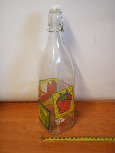 Butelka szklana ozdobna 32cm 15219