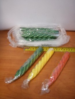 Świeca fortepianowa kręcona 10szt. mix kolorów | SF-001