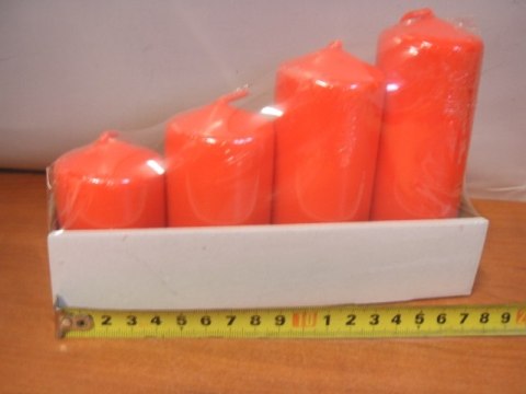 Świece 4szt. walec 70-130mm CZERWONA | SET50/40