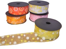 Wstążka szeroka szyfon wiosna 2598