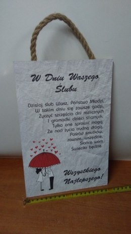Tabliczka/obraz do zawieszenia 20x30 ŚLUB
