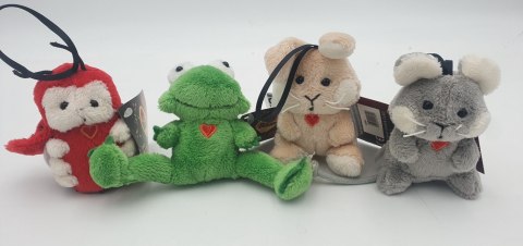Zawieszka / brelok pluszowy zwierzak z sercem 8cm 12054B-730