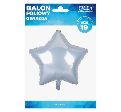 Balon GWIAZDA BIAŁA 19'' ok. 48cm | HS-G19BL