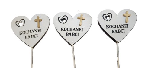Serce na piku 3szt. Kochanej Babci