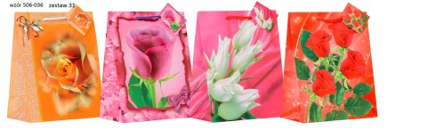 Torebka prezentowa 12szt. 18x22,7 KWIATY | MP-01