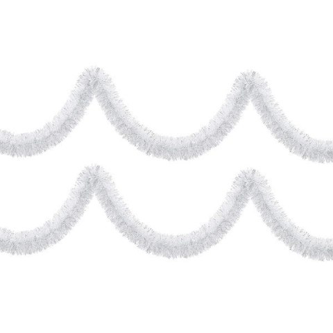 Łańcuch choinkowy 5szt. fi-70 biały z końcówką srebrną 6m