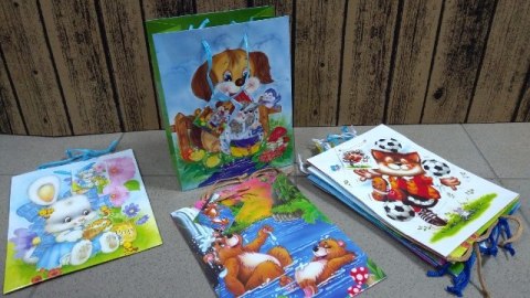 Torebka prezentowa 12szt. DZIECIĘCA 18x23cm | NR2