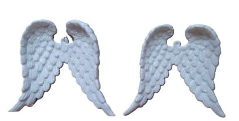 Zawieszka skrzydła białe brokat 2szt.