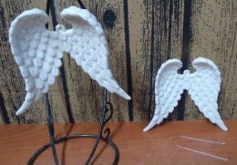 Zawieszka skrzydła białe brokat 2szt.