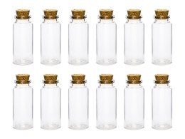 Buteleczki szklane 7,5cm z korkiem 12szt. | GB1