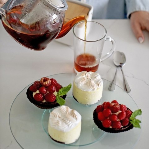 Patera szklana okrągła obrotowa 30cm TAMARA