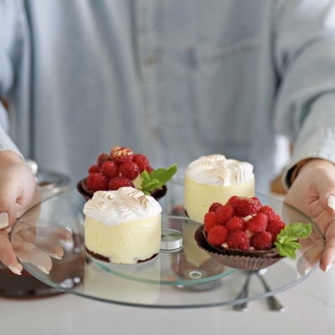 Patera szklana okrągła obrotowa 30cm TAMARA