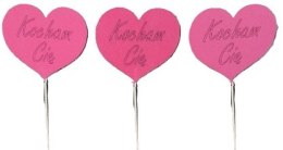 Serce czerwone na piku 6szt KOCHAM CIĘ 9cm