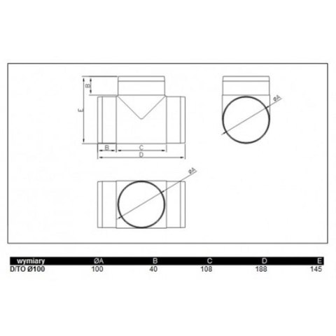 Trójnik okrągły fi-100 D/TO Dospel