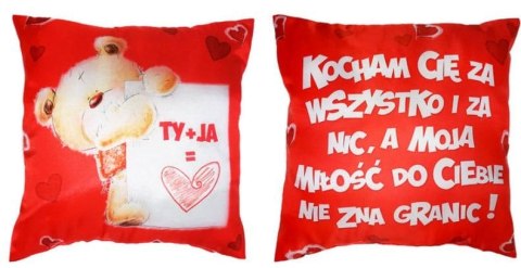 Poduszka dwustronna TY + JA , Kocham Cię ... - S42