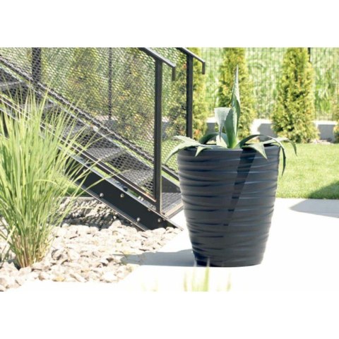 Doniczka z wkładem Maze 30xh33cm - antracytowy