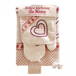 Zestaw kuchenny dla mamy Sorrento / kieszeń na piekarnik, chwytak, rękawica/