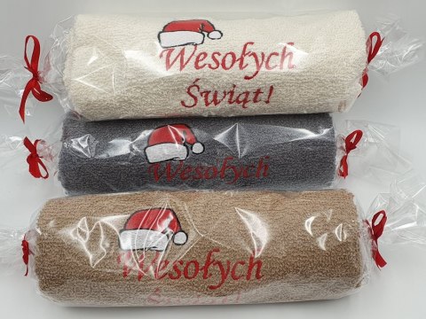 Ręcznik 50X100 cukierek CZAPECZKA WESOŁYCH ŚWIĄT